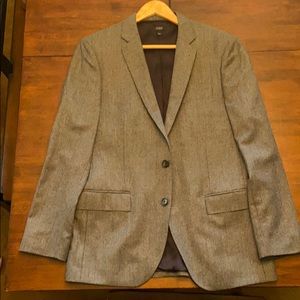 grey J Crew wool flannel suit